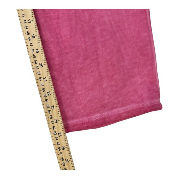 Something Navy Womens Taylor Ruffle Sweatpants Paperbag Crop Wide Pink Terry L - Picture 11 of 12